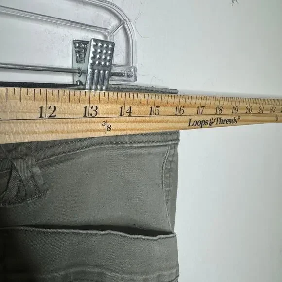 Democracy Absolution Cargo Pants Size 12 Olive Green Utility Stretch Casual - Picture 6 of 10